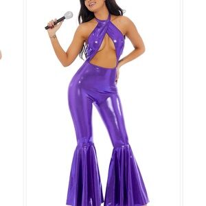 Selena Purple Halter Jumpsuit